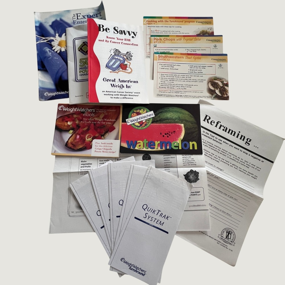 Weight Watchers TurnAround Recipe Cards Tracking Lot Quik Trak System Journals